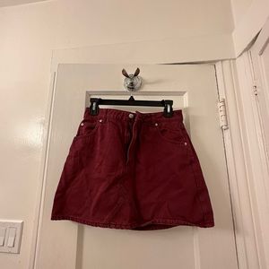 Rollas Burgundy A Line Mini Skirt
